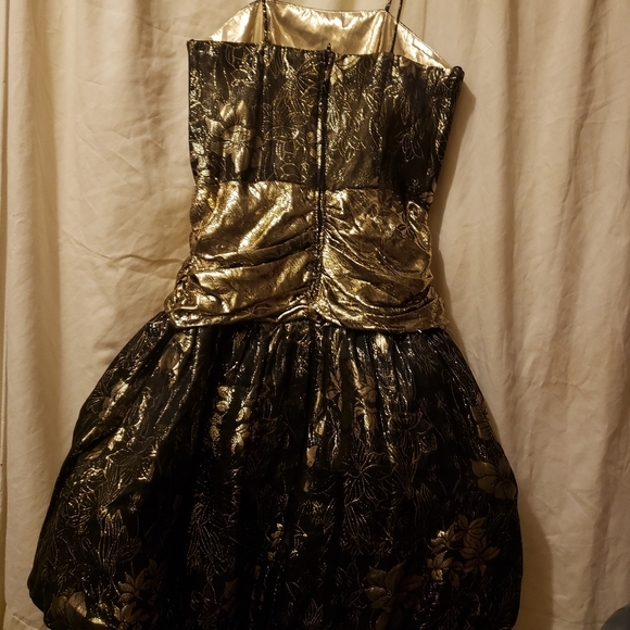 Vintage Gold /Black Bubble Dress - Picture 2 of 3